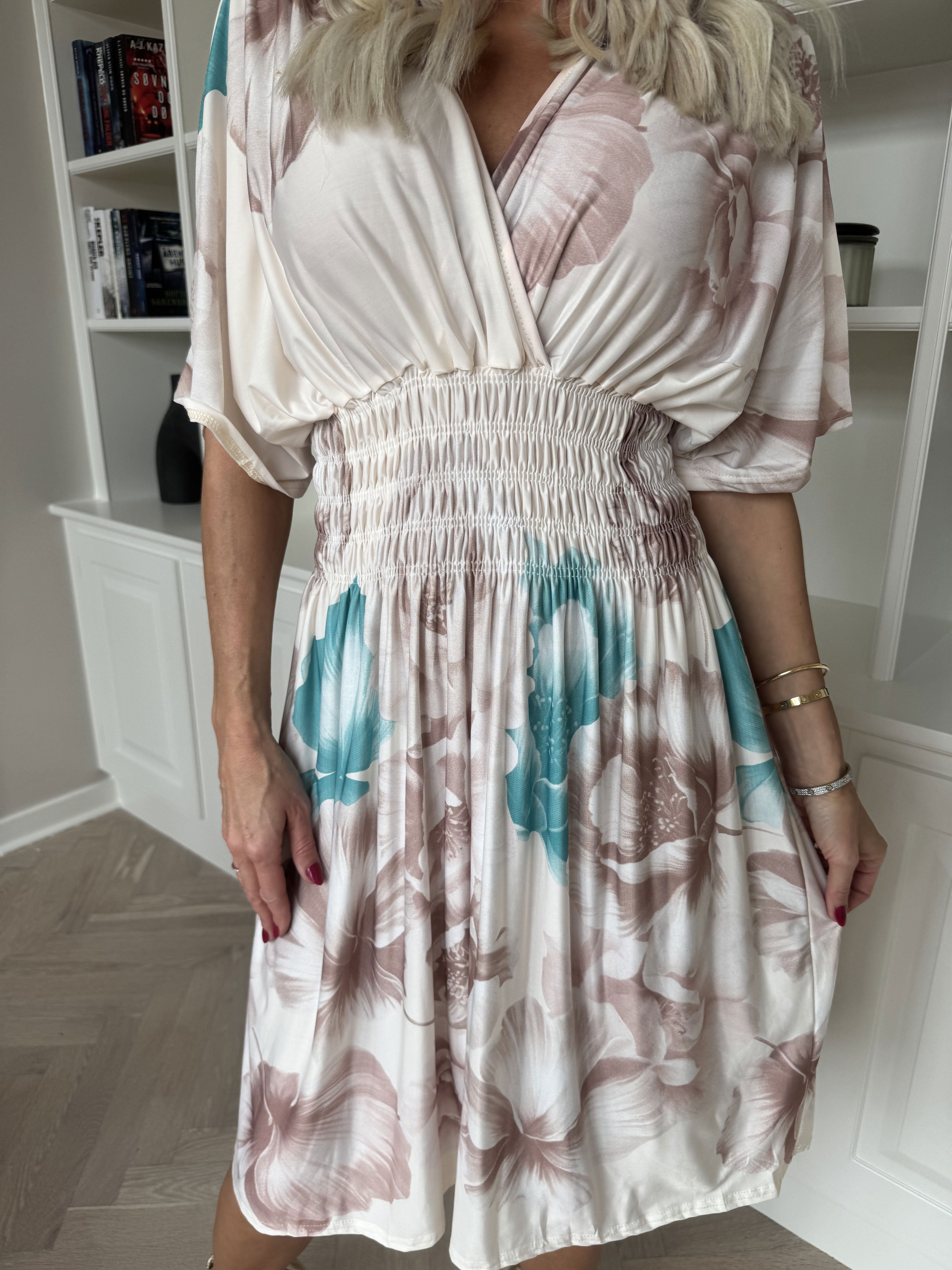 Pams Peony Short - Kort elastisk kjole med blomsterprint